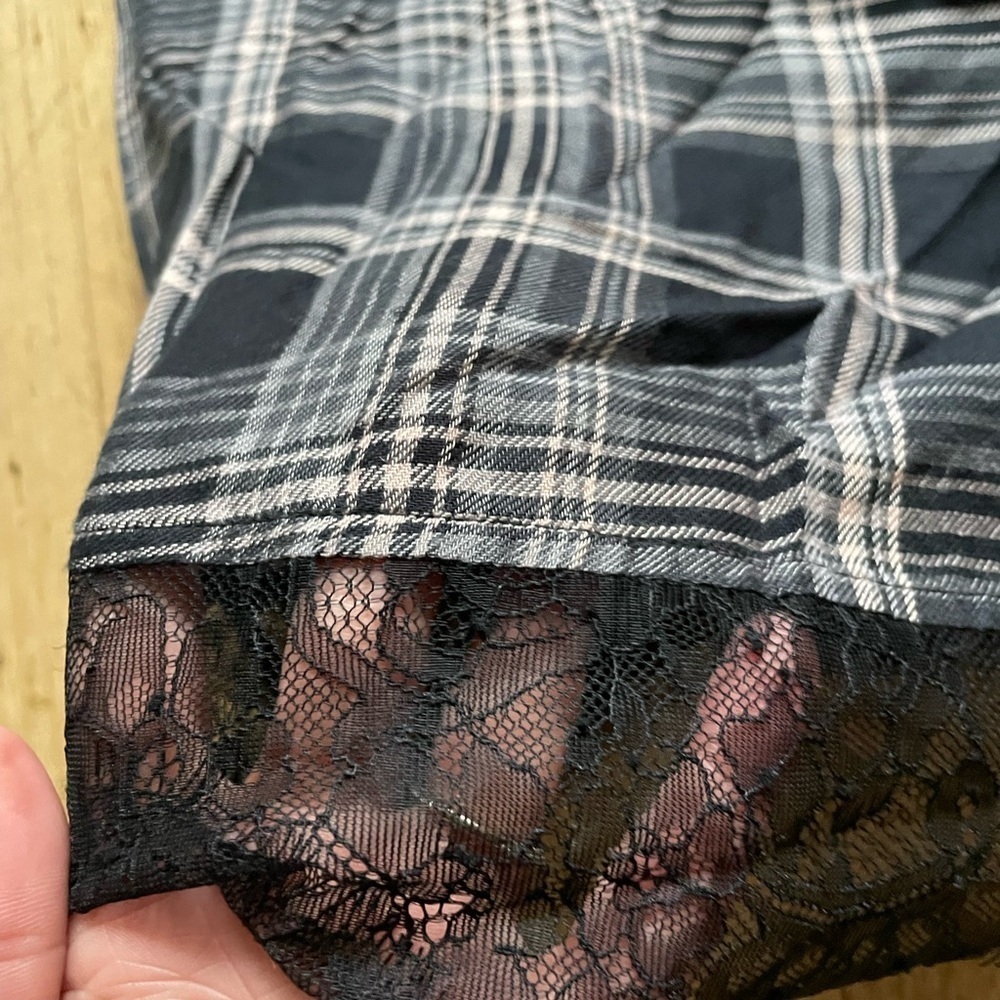 PAIGE spaghetti strap plaid and lace dress - Picture 2 of 9